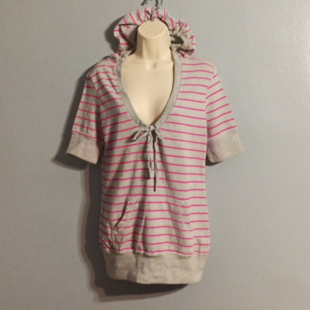 Max Rave women's pink and gray hooded top